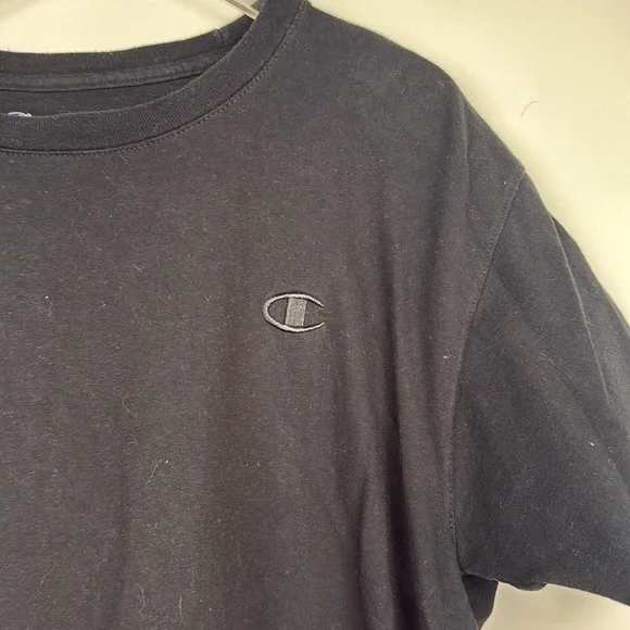 Champion Black Men Crew Neck Short‎ Sleeves T-Shirt Size Medium - Picture 5 of 7